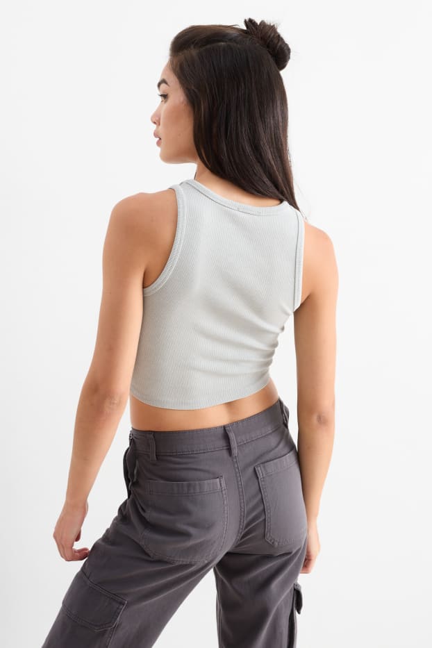 Women - Cropped top - light gray