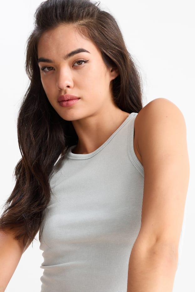 Women - Cropped top - light gray