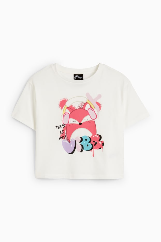 Kinder Mädchen - Squishmallows - Kurzarmshirt - cremeweiss