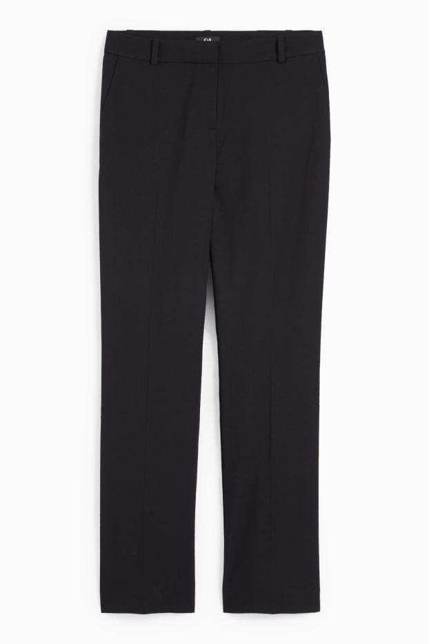 Femmes - Pantalon de bureau - mid waist - straight fit - Mix & Match - noir