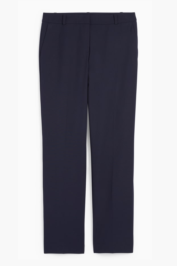 Femmes - Pantalon de bureau - mid waist - straight fit - Mix & Match - bleu foncé