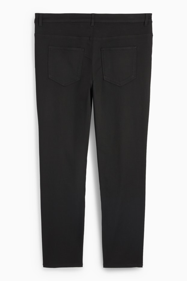 Damen - Stoffhose - High Waist - Slim Fit - schwarz