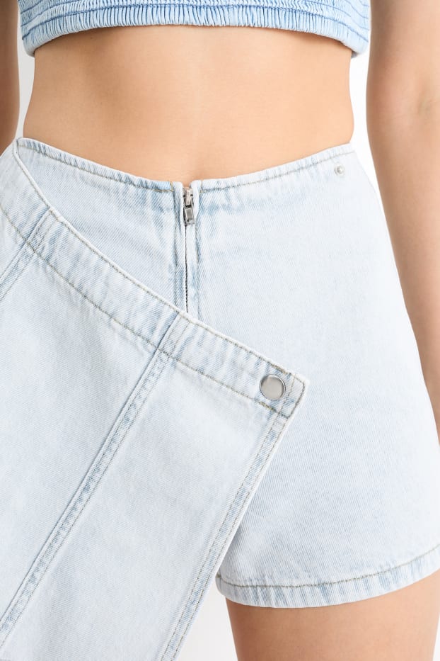 Damen - Jeans-Skort - helljeansblau
