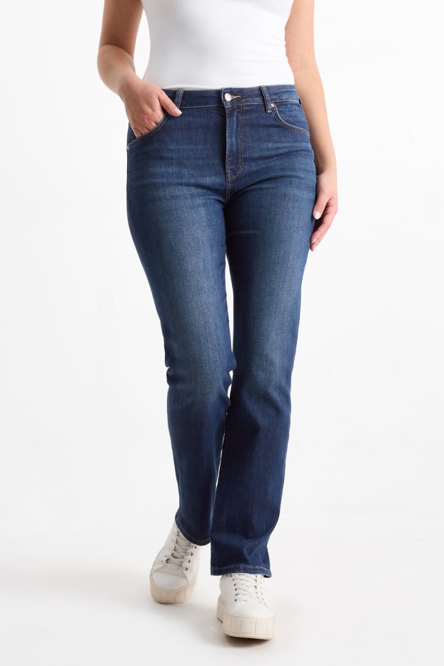 Femmes - Jean coupe droite - mid waist - LYCRA® - jean bleu