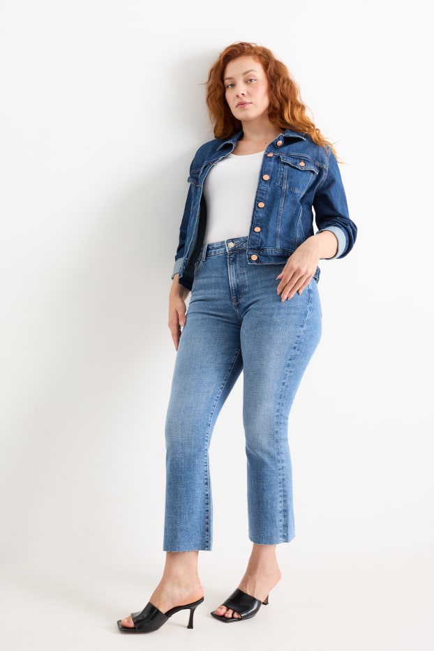 Damen - Bootcut Jeans - High Waist - helljeansblau