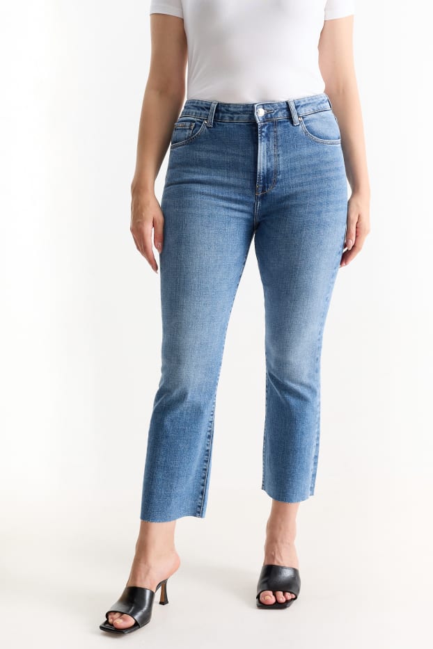Damen - Bootcut Jeans - High Waist - helljeansblau