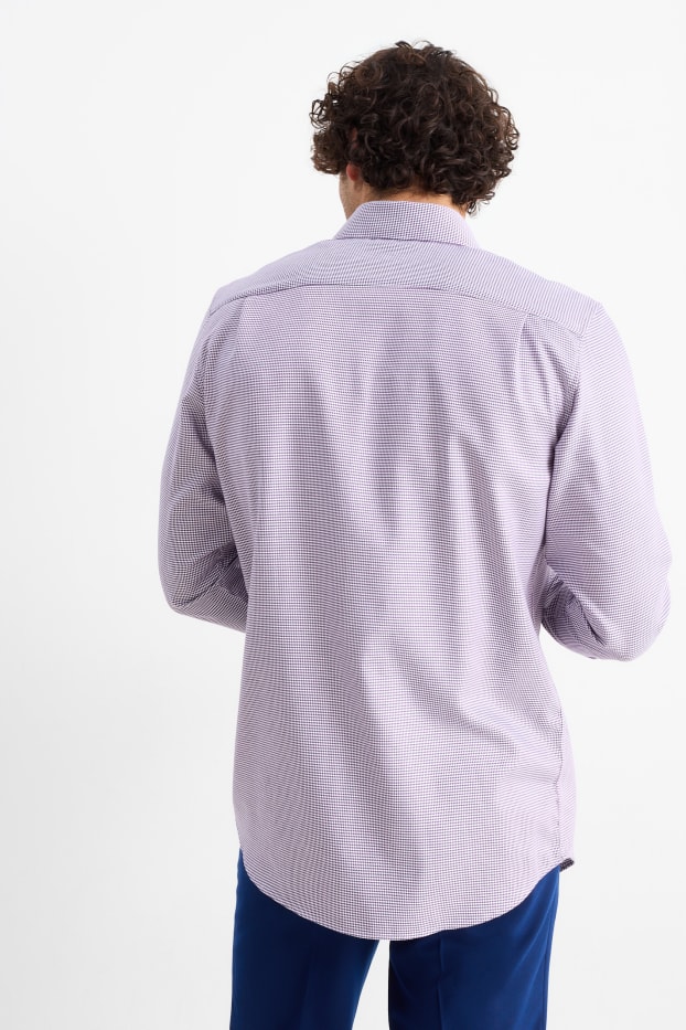 Herren - Businesshemd - Regular Fit - Cutaway - bügelfrei  - lila