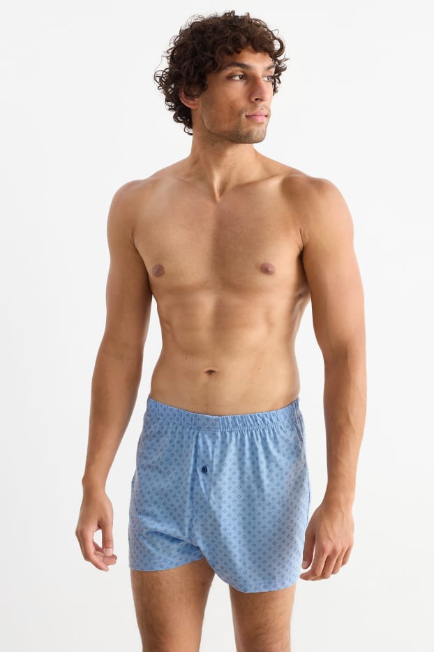 Uomo - Confezione da 2 - boxer - jersey - blu