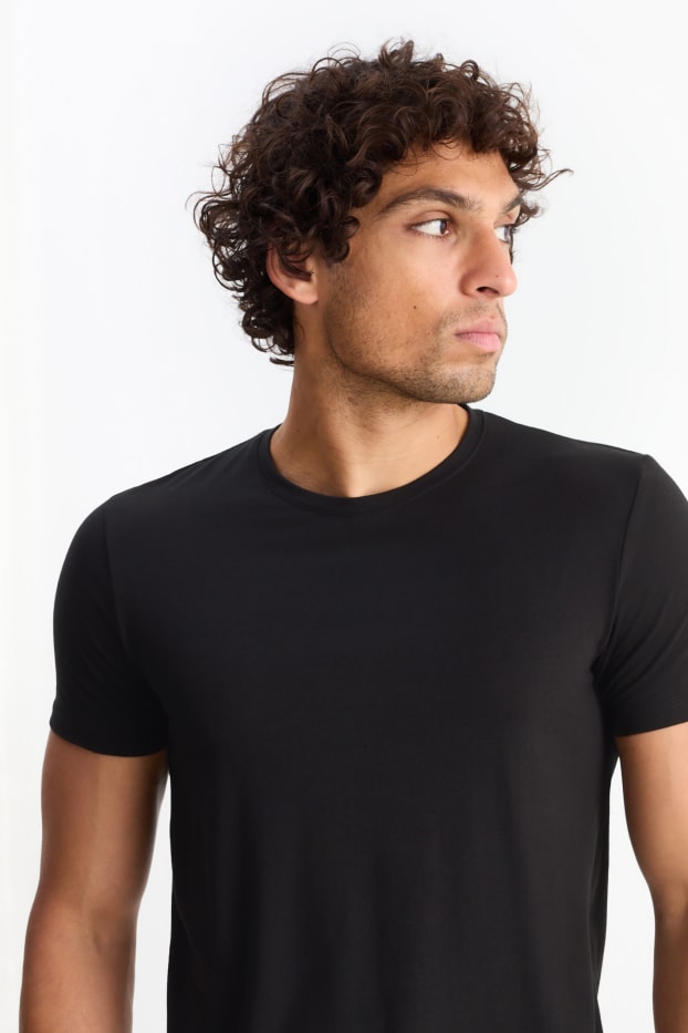 Men - T-shirt - slim fit - Flex - black