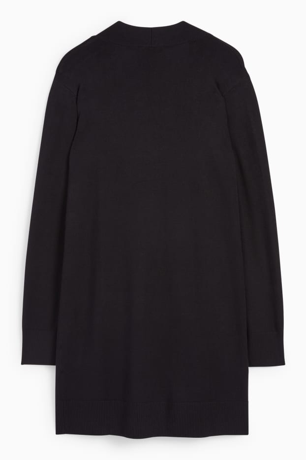 Damen - Lange Strickjacke - schwarz