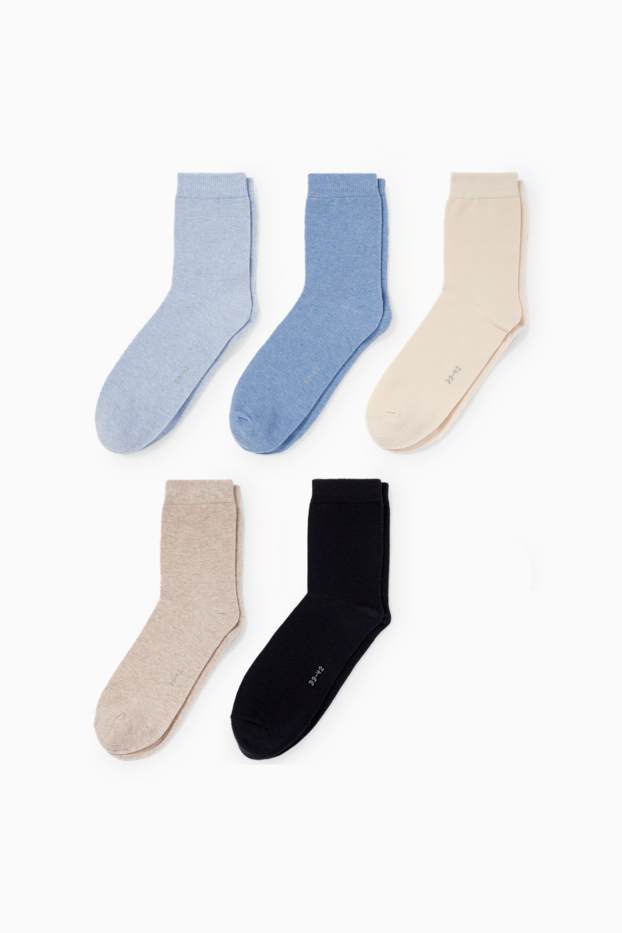 Dames - Set van 5 paar - sokken - licht beige
