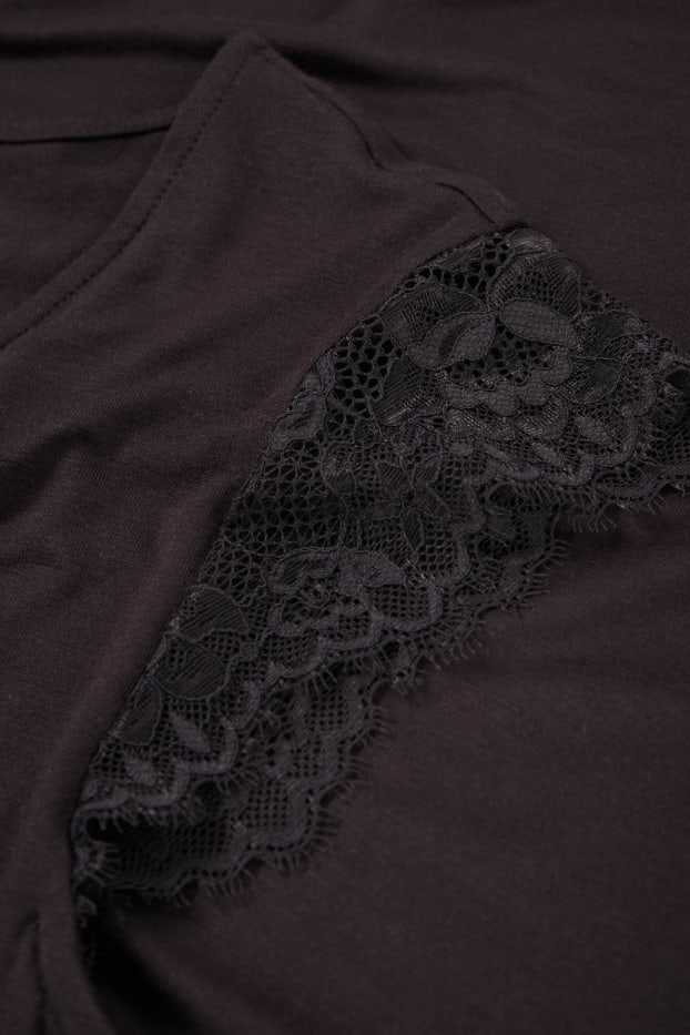 Femmes - Chemise de nuit en viscose - noir