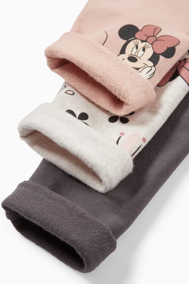 Copii - Fete - Multipack 3 buc. - Minnie Mouse - colanți termoizolanți - maro / roz