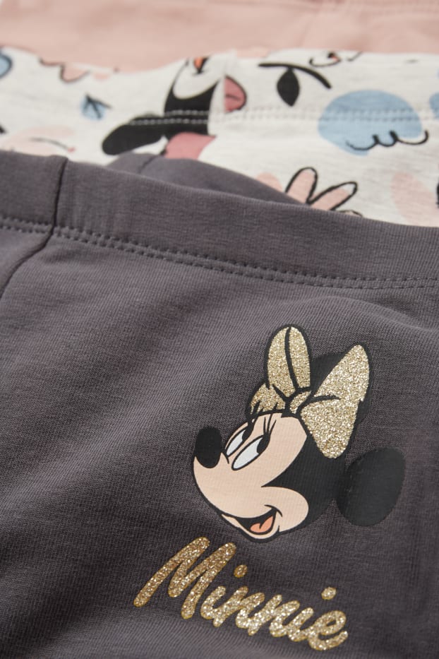 Copii - Fete - Multipack 3 buc. - Minnie Mouse - colanți termoizolanți - maro / roz
