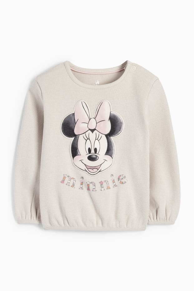 Bebeluși - fete - Minnie Mouse - bluză de molton bebeluși - structurată - bej