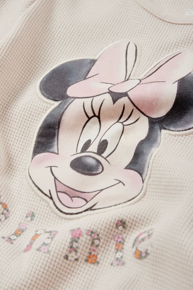 Bebeluși - fete - Minnie Mouse - bluză de molton bebeluși - structurată - bej