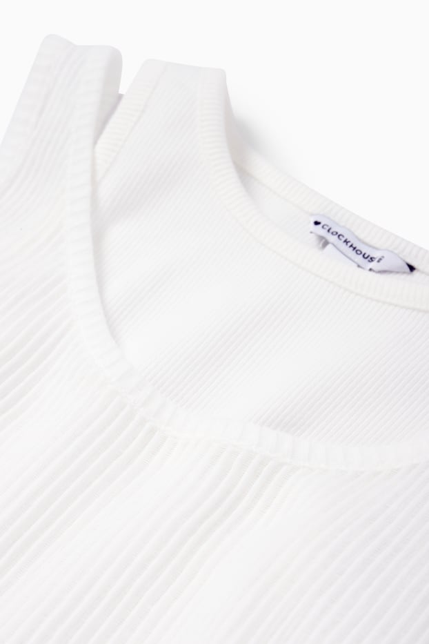 Women - Cropped top - 2-in-1 look - white