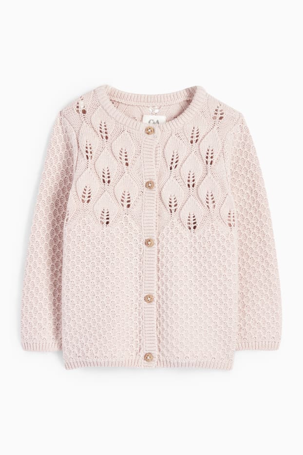 Baby Girls - Baby cardigan - textured - pale pink
