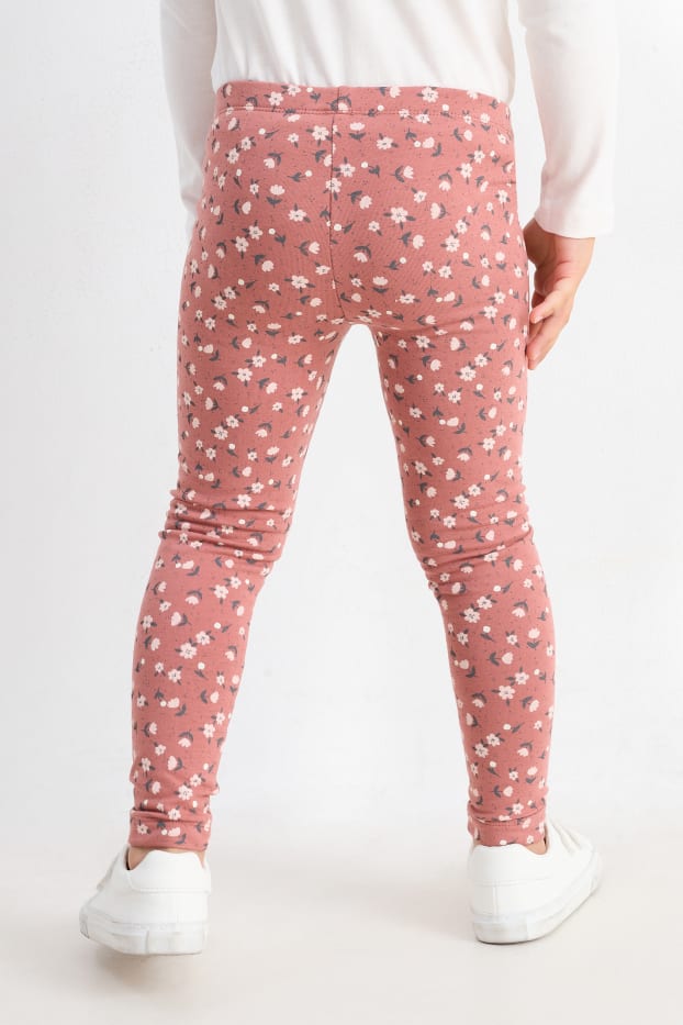 Kinder Mädchen - Multipack 5er - Herbst - Leggings - braun / rosa