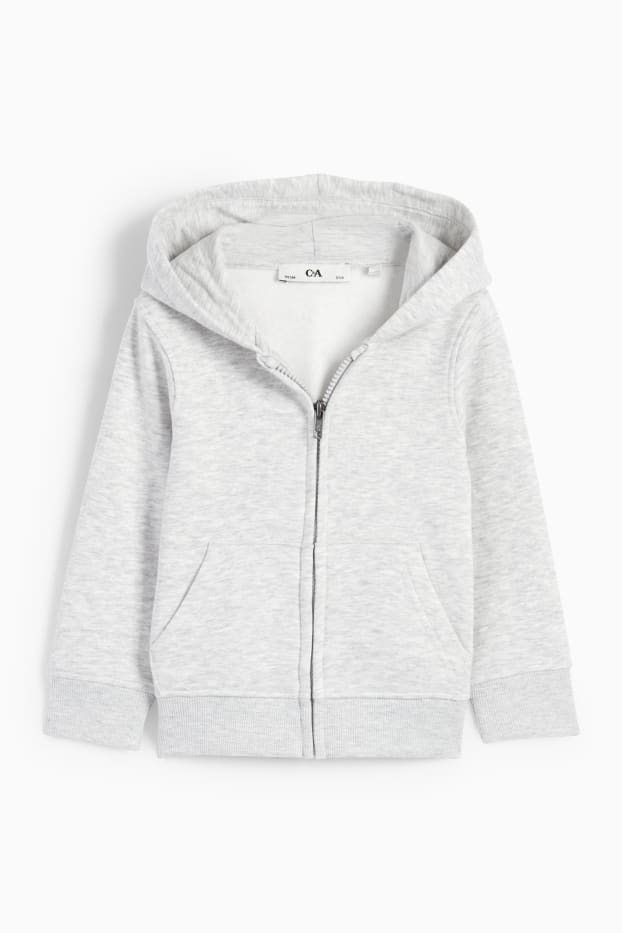 Bambini - Felpa con zip e cappuccio - grigio chiaro melange