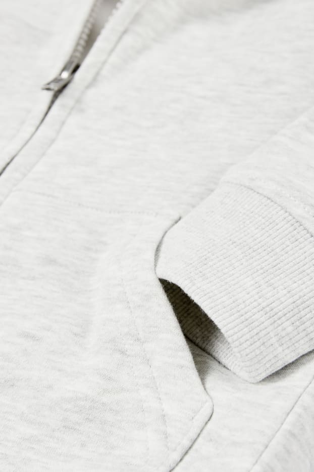 Bambini - Felpa con zip e cappuccio - grigio chiaro melange