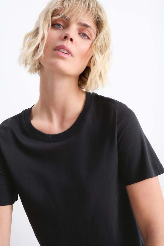 Dámské - Tričko - regular fit - černá