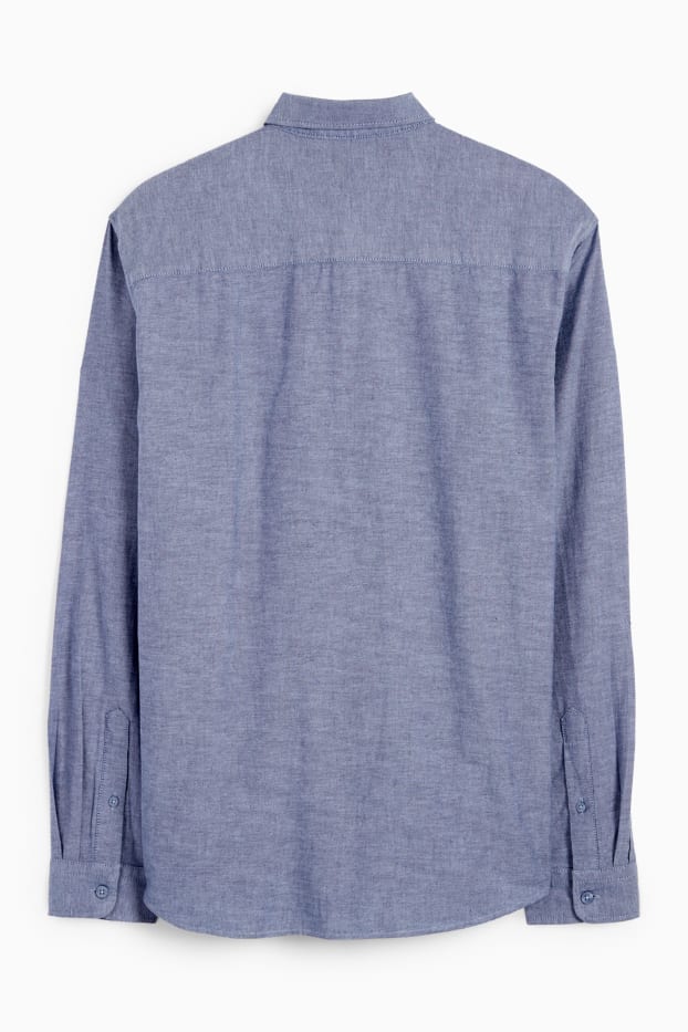 Herren - Hemd - Regular Fit - Button-down - dunkelblau
