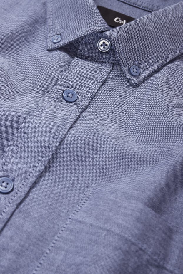 Herren - Hemd - Regular Fit - Button-down - dunkelblau