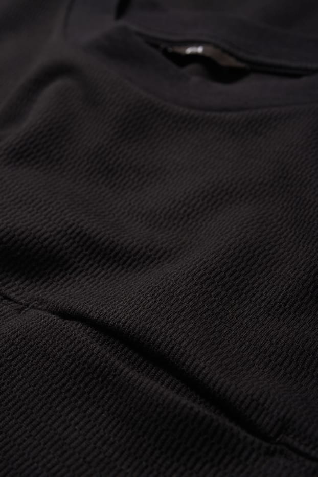 Heren - Longsleeve - met structuur - zwart