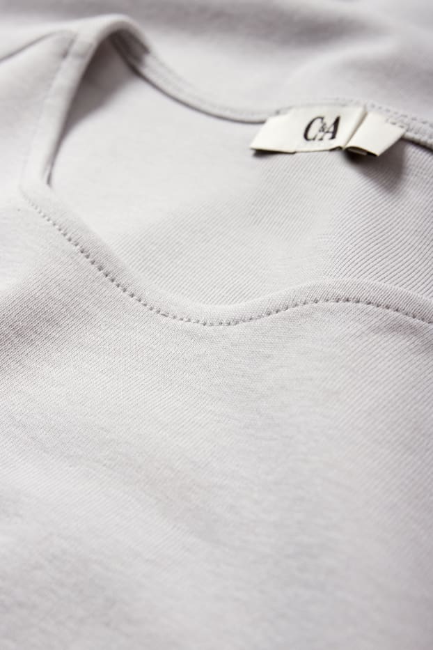 Dona - Vestit ajustat amb obertura - gris clar