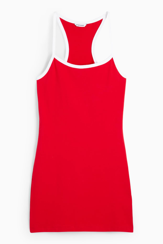 Damen - Figurbetontes Kleid - rot