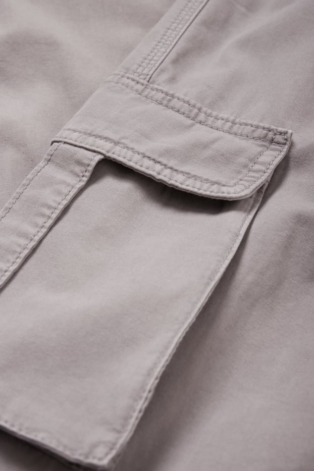 Femmes - Pantalon cargo - low waist - relaxed fit - gris