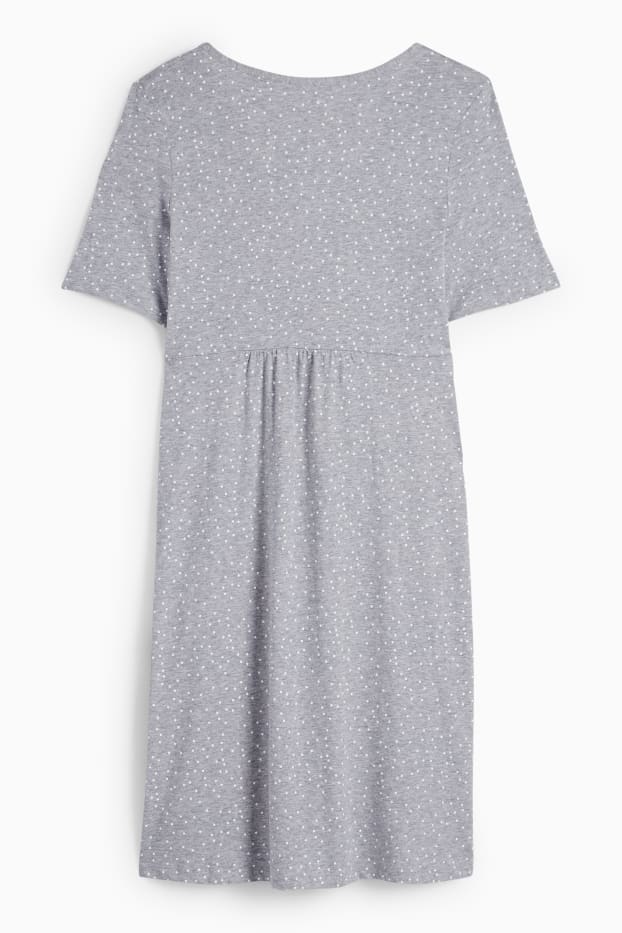 Femmes - Chemise de nuit d’allaitement - à pois - gris clair chiné
