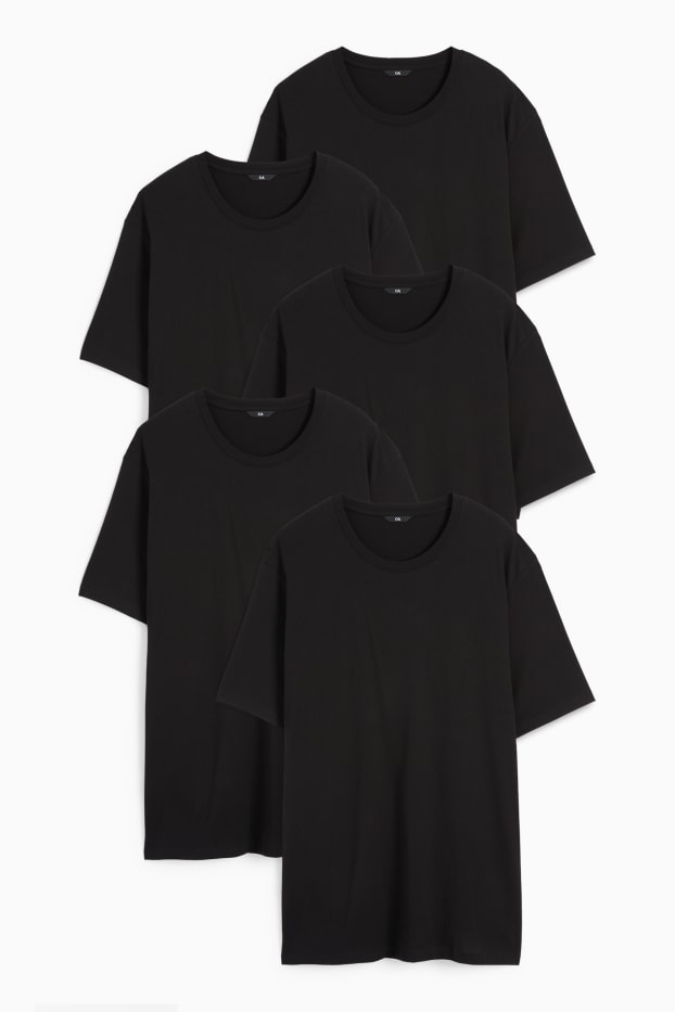 Hommes - Lot de 5 - T-shirts - noir