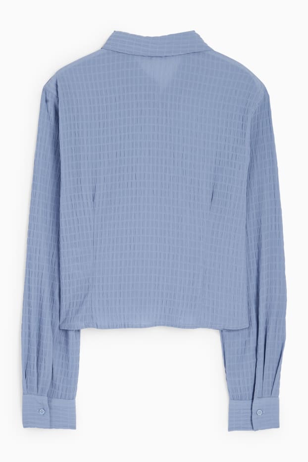 Damen - Bluse - gestreift - strukturiert - blau