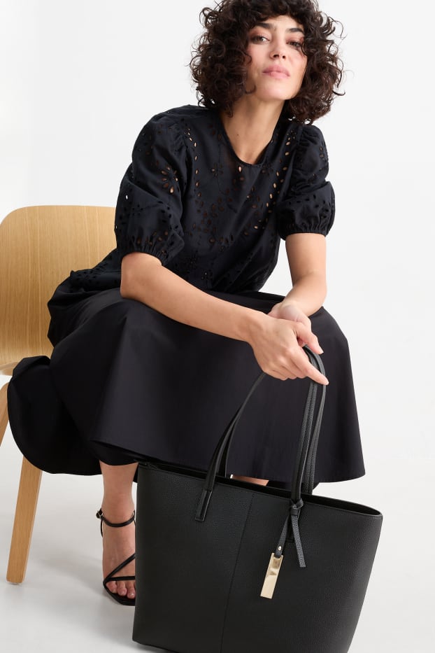Dames - Shopper - imitatieleer - zwart