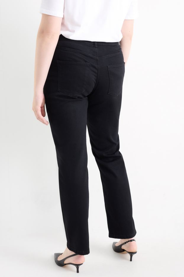 Femmes - Straight jean - mid waist - LYCRA® - noir