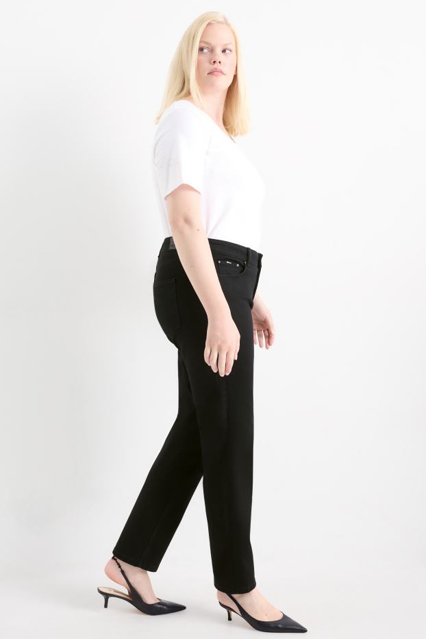 Femmes - Straight jean - mid waist - LYCRA® - noir