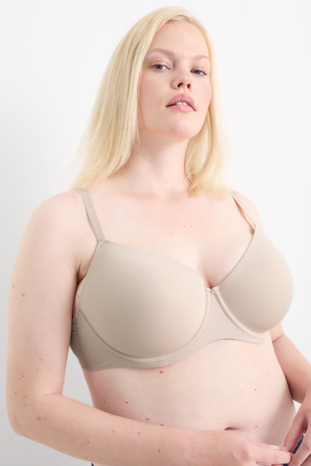 Damen - BH mit Bügel - DEMI - wattiert - LYCRA® - hellbeige