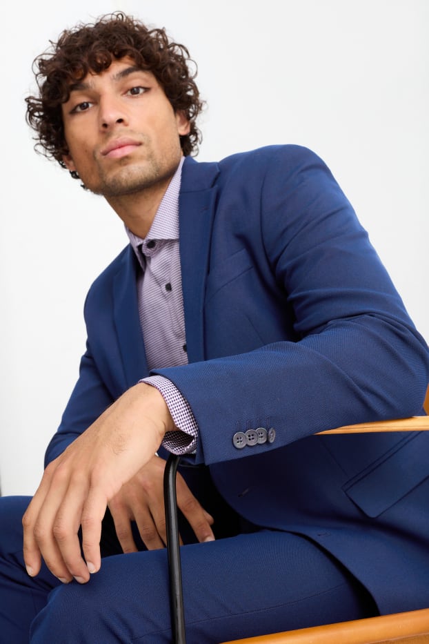 Herren - Baukasten-Sakko - Regular Fit - Flex - 4 Way Stretch - dunkelblau
