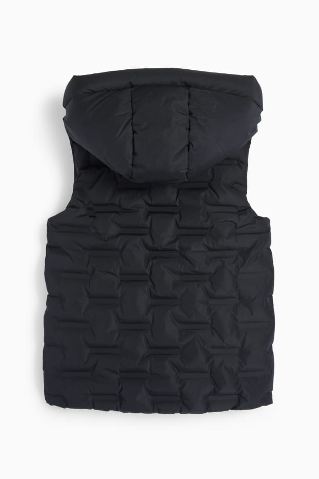 Enfants filles - Gilet sans manches à capuche - déperlante - noir