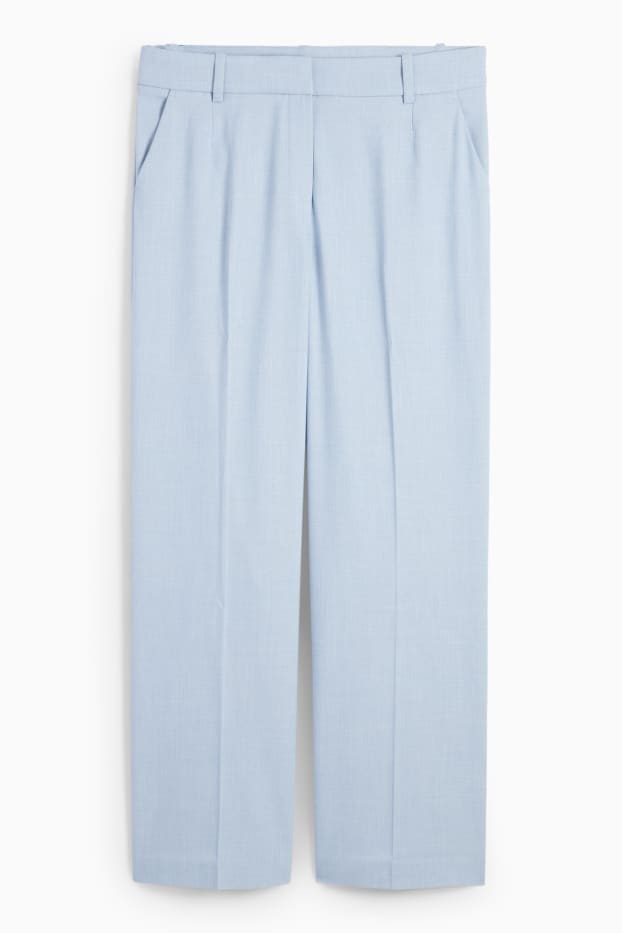 Dona - Pantalons formals - mid waist - wide leg - Mix & Match - blau clar
