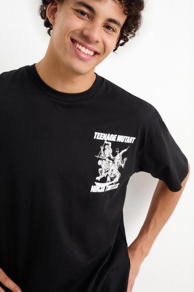 Herren - Oversized-T-Shirt - Teenage Mutant Ninja Turtles - schwarz