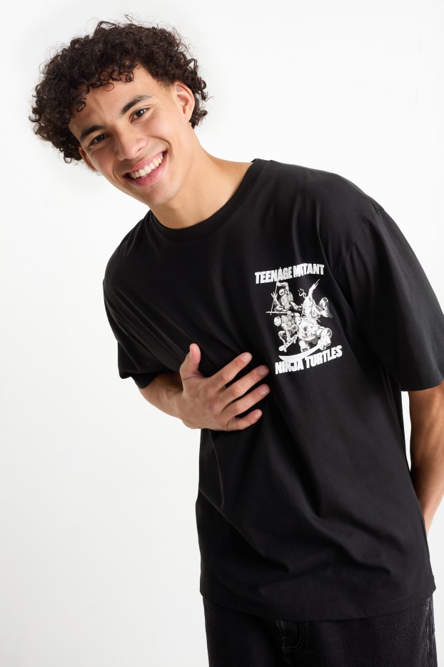 Herren - Oversized-T-Shirt - Teenage Mutant Ninja Turtles - schwarz
