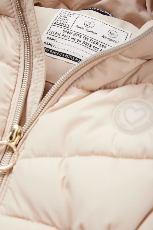 Enfants filles - Doudoune sans manches à capuche - déperlante - beige clair