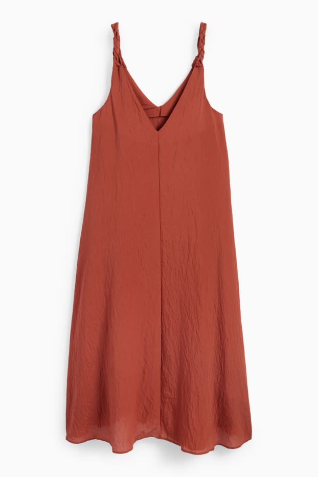 Femmes - Robe évasée à col V - marron foncé