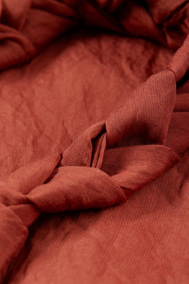 Femmes - Robe évasée à col V - marron foncé