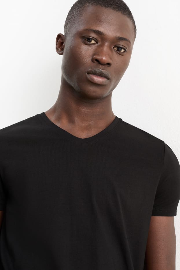 Men - T-shirt - slim fit - Flex - black