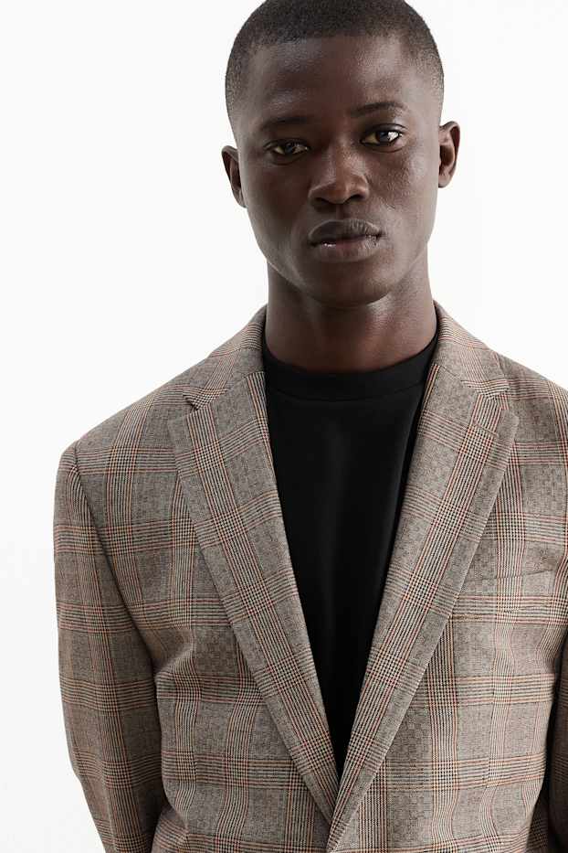 Men - Mix & match tailored jacket - slim fit - Flex - brown