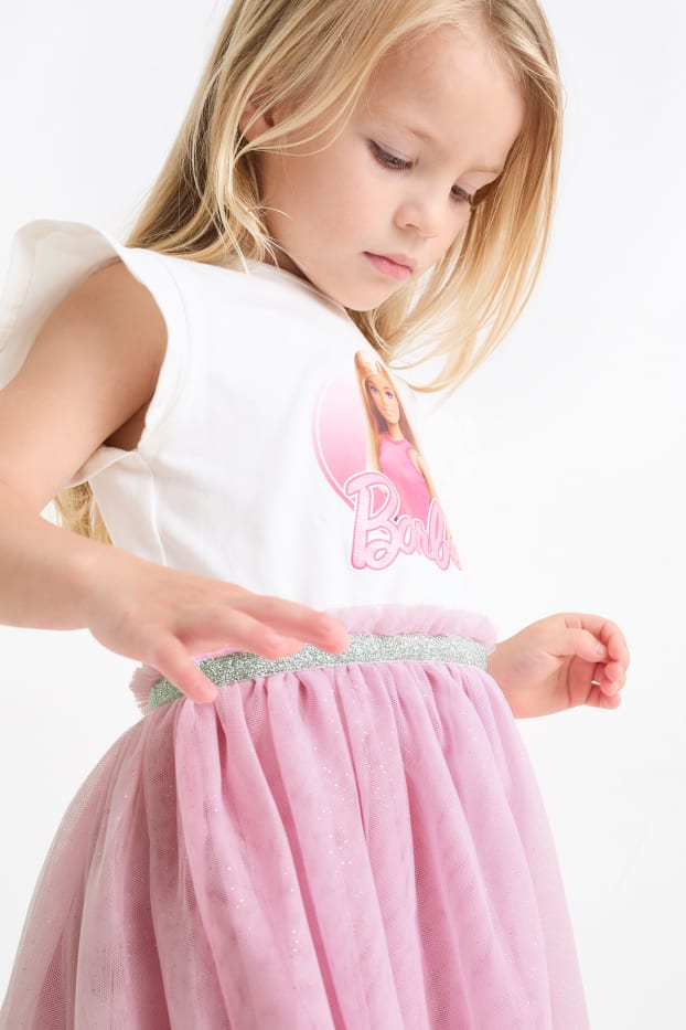 Enfants filles - Barbie - robe - blanc